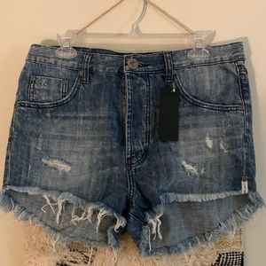 One Teaspoon distressed jean shorts